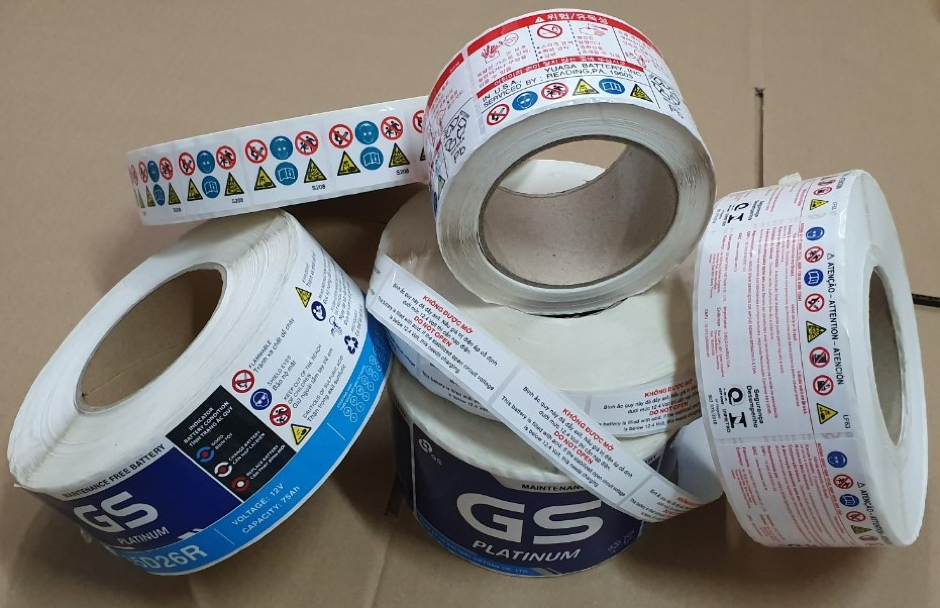 tem nhãn máy móc công nghiệp