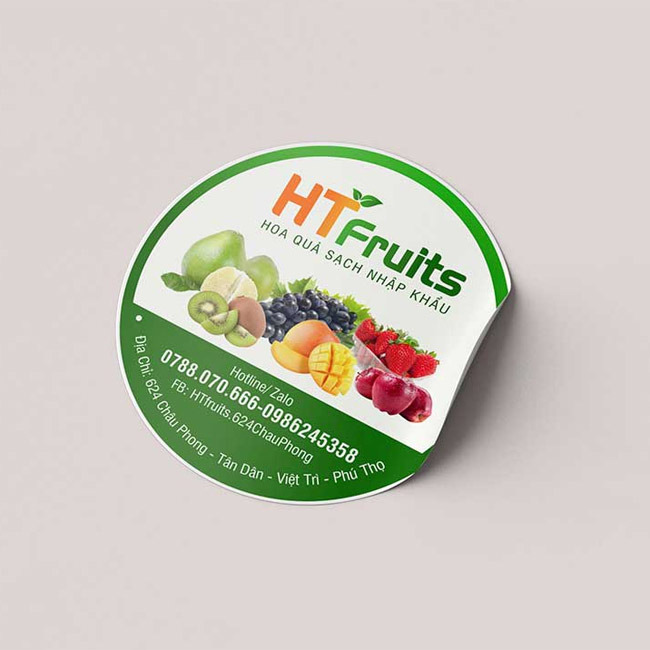 in tem dán trái cây