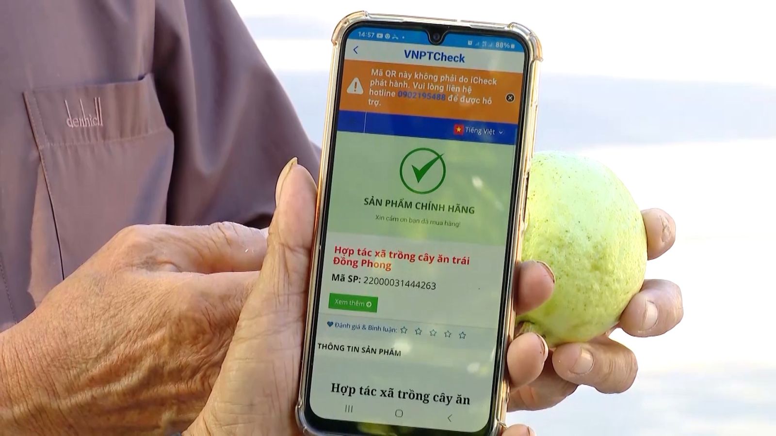 Tem QR truy xuất nguồn gốc trái cây