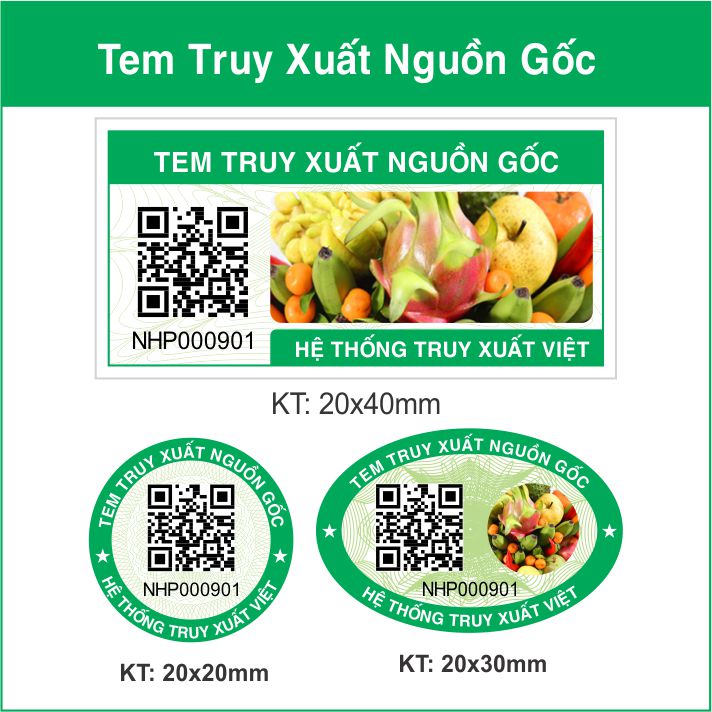 Tem QR truy xuất nguồn gốc trái cây