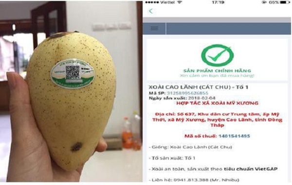 Tem QR truy xuất nguồn gốc trái cây