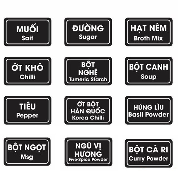decal dán hũ gia vị nhà bếp