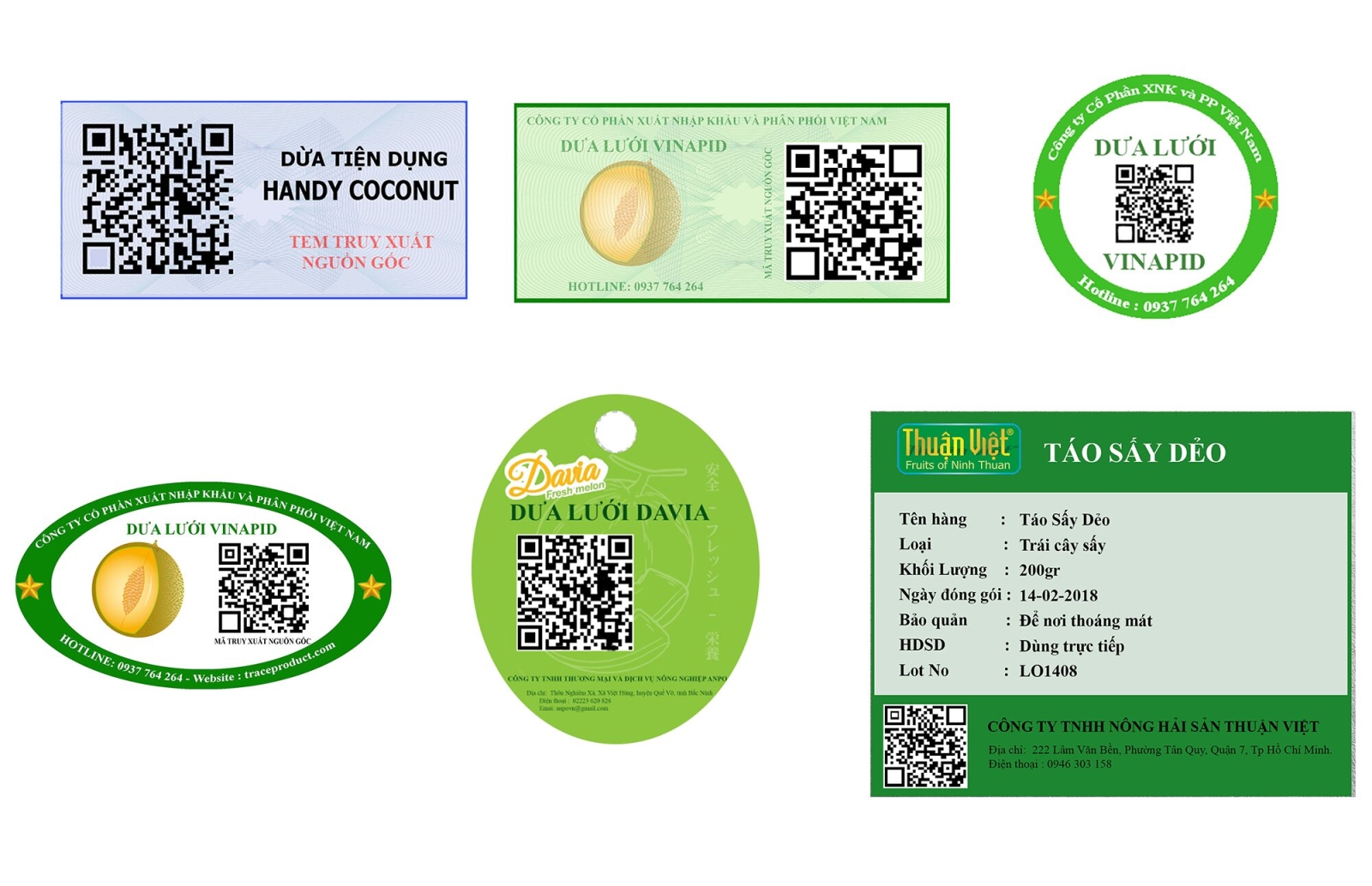 Mẫu tem nhãn nông sản có mã QR truy xuất nguồn gốc